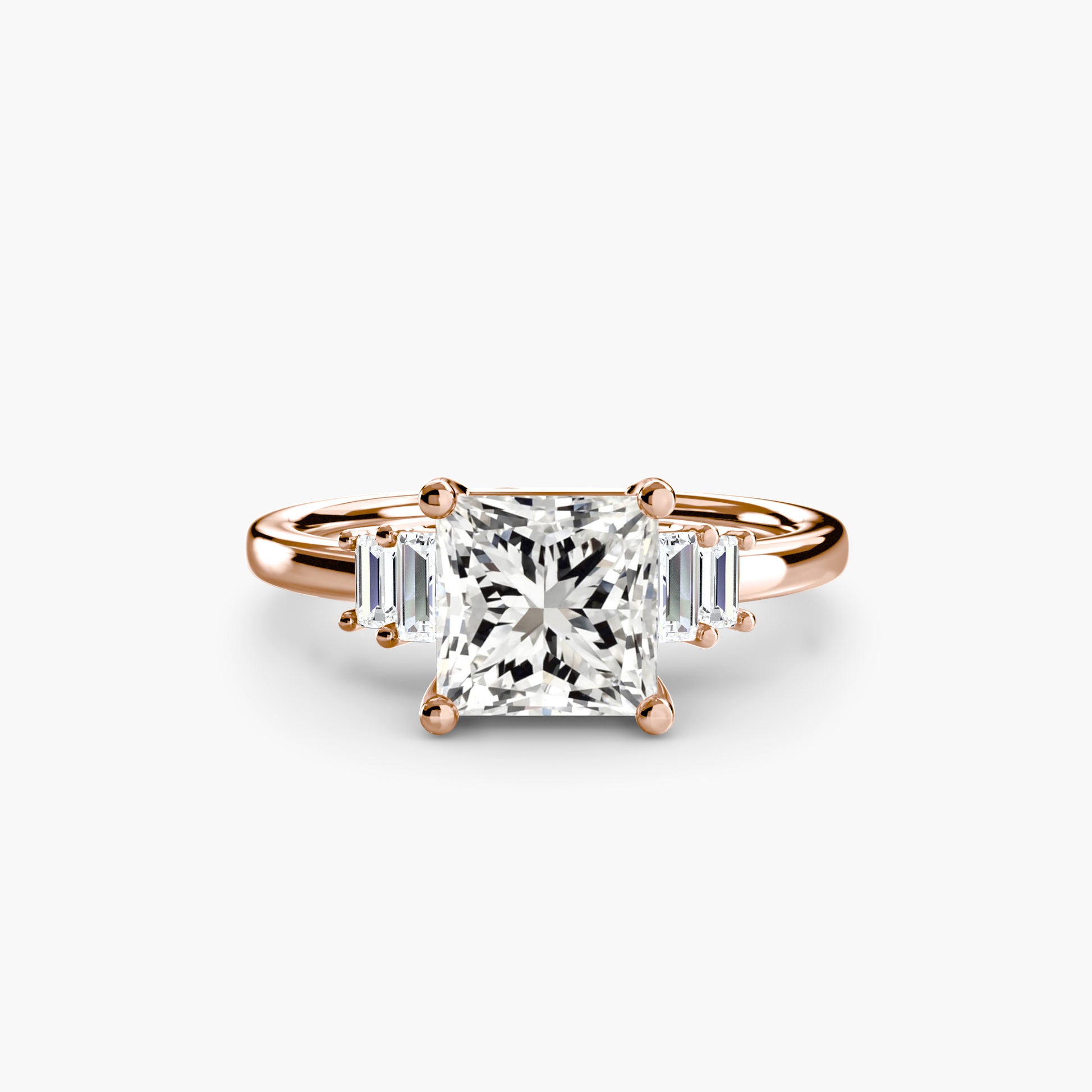 Baguette Accent Solitaire Fantasilvia Jewelry
