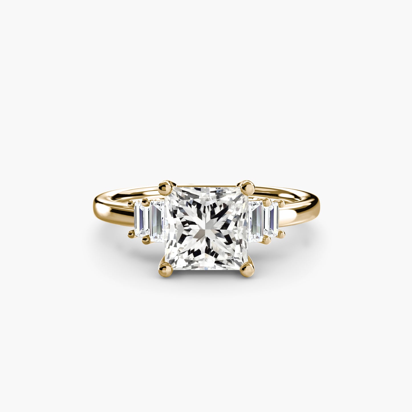 Baguette Accent Solitaire Fantasilvia Jewelry