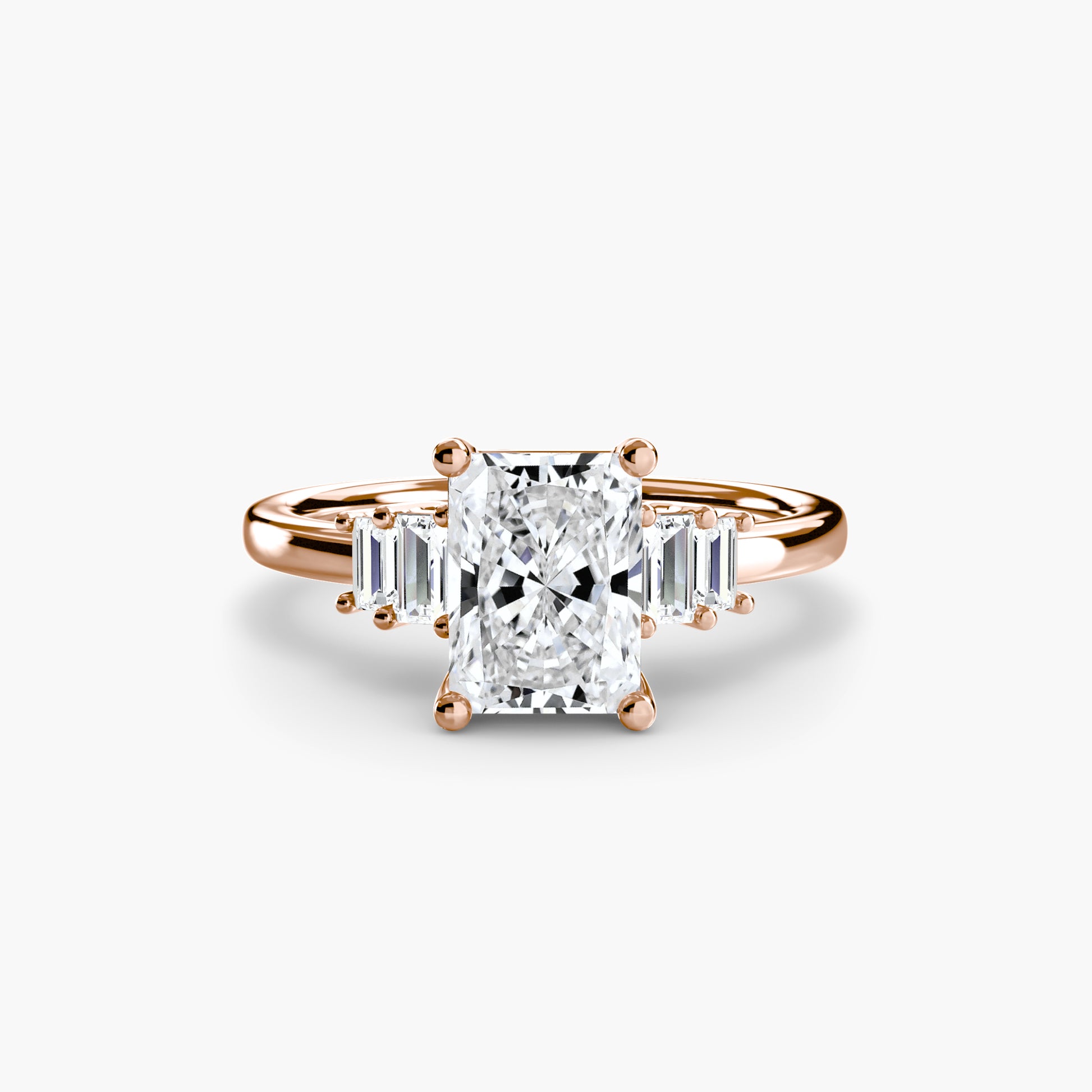 Baguette Accent Solitaire Fantasilvia Jewelry