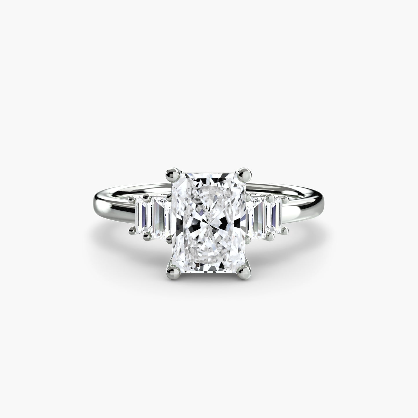 Baguette Accent Solitaire Fantasilvia Jewelry
