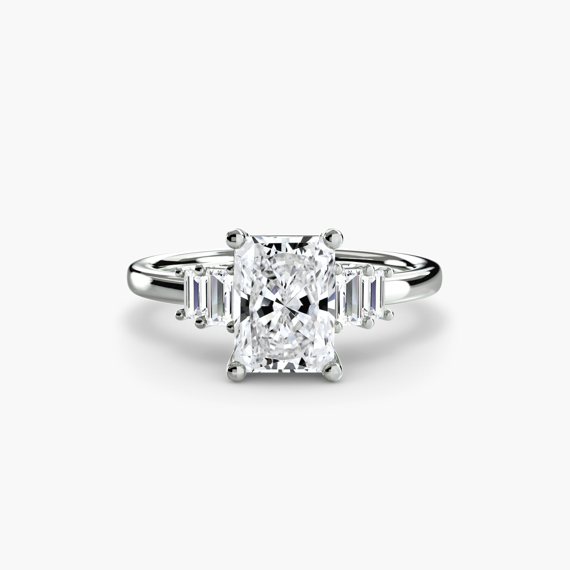 Baguette Accent Solitaire Fantasilvia Jewelry