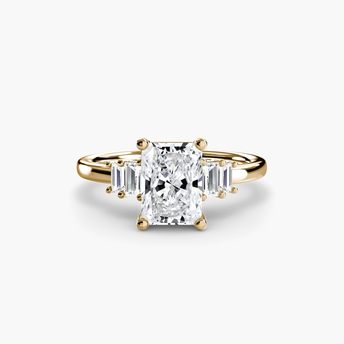 Baguette Accent Solitaire Fantasilvia Jewelry