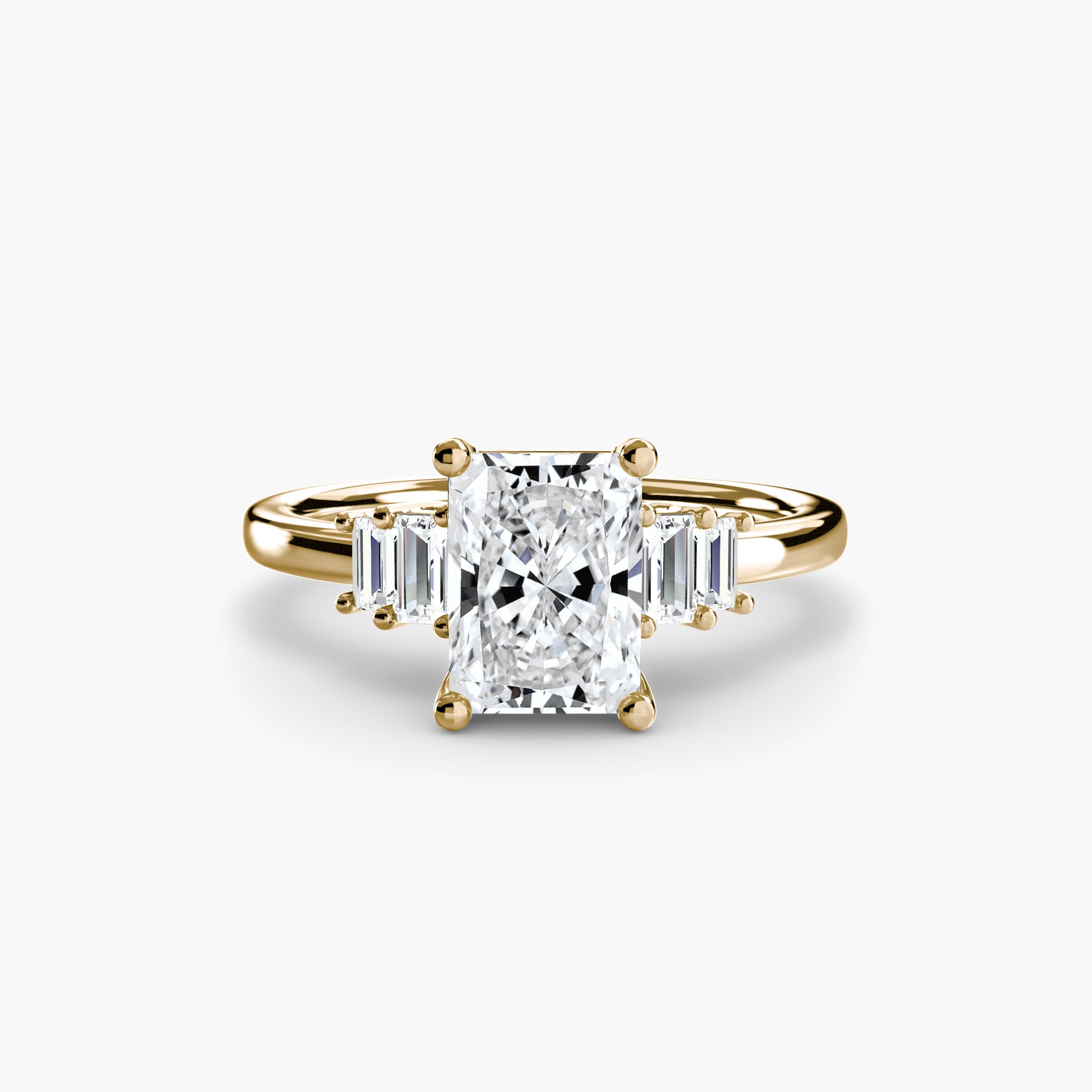Baguette Accent Solitaire Fantasilvia Jewelry