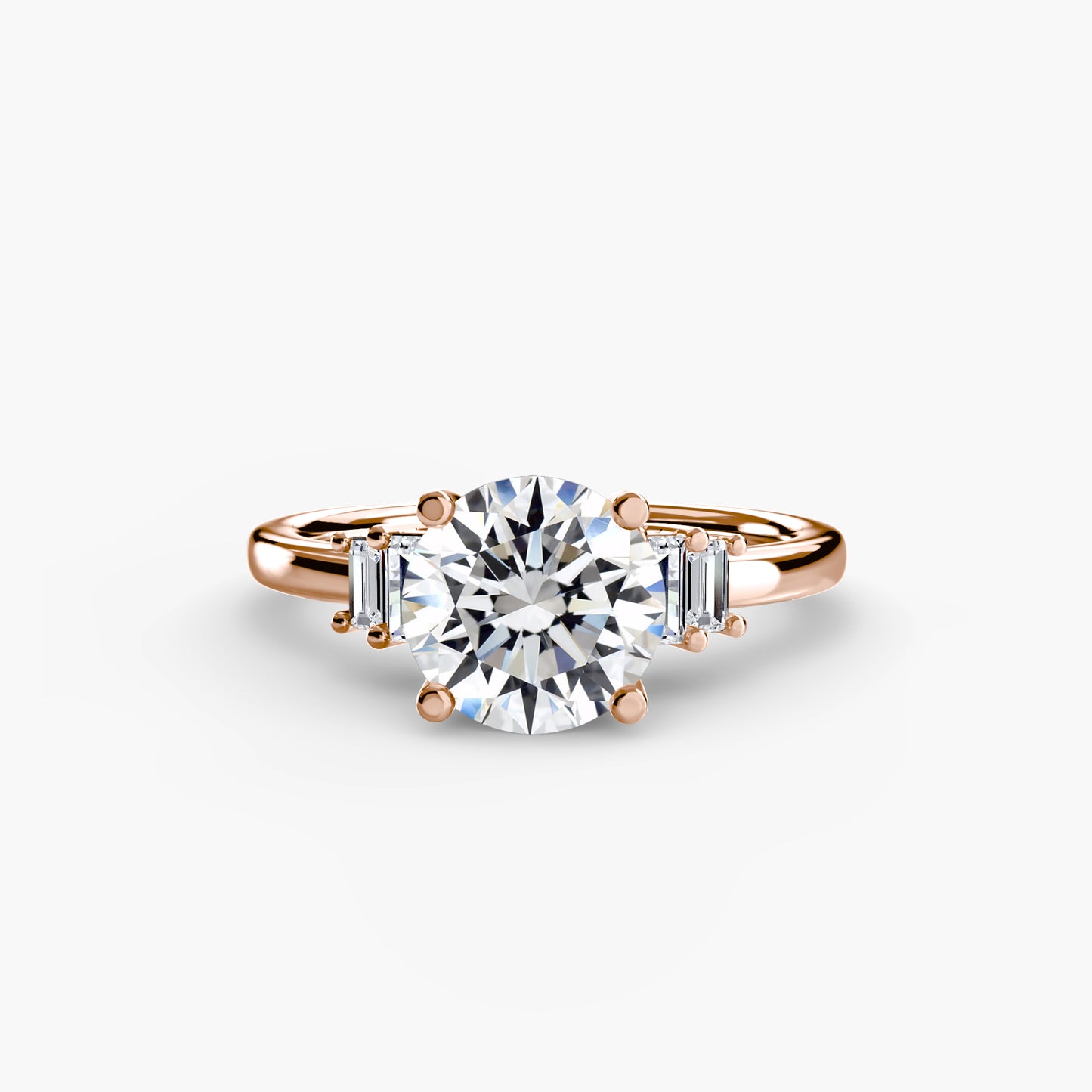 Baguette Accent Solitaire Fantasilvia Jewelry