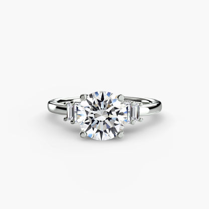 Baguette Accent Solitaire Fantasilvia Jewelry