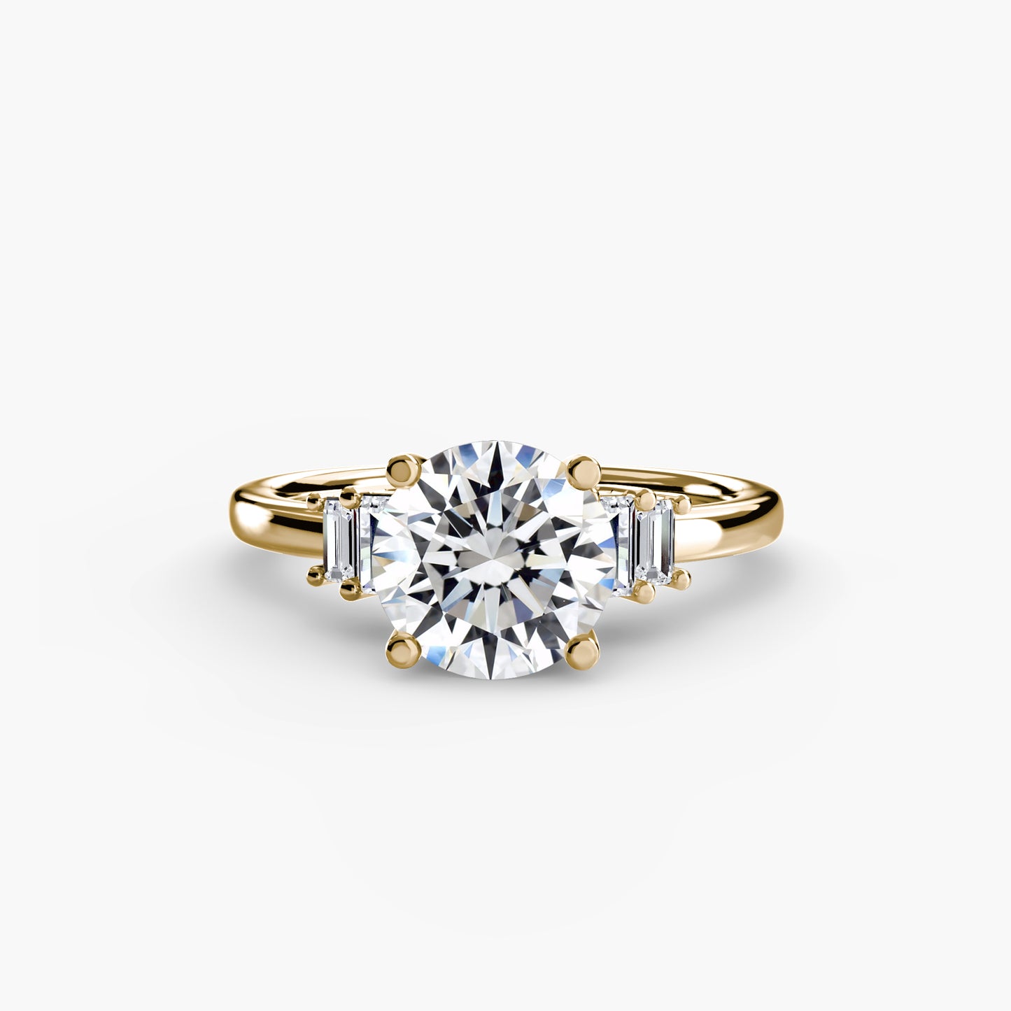 Baguette Accent Solitaire Fantasilvia Jewelry