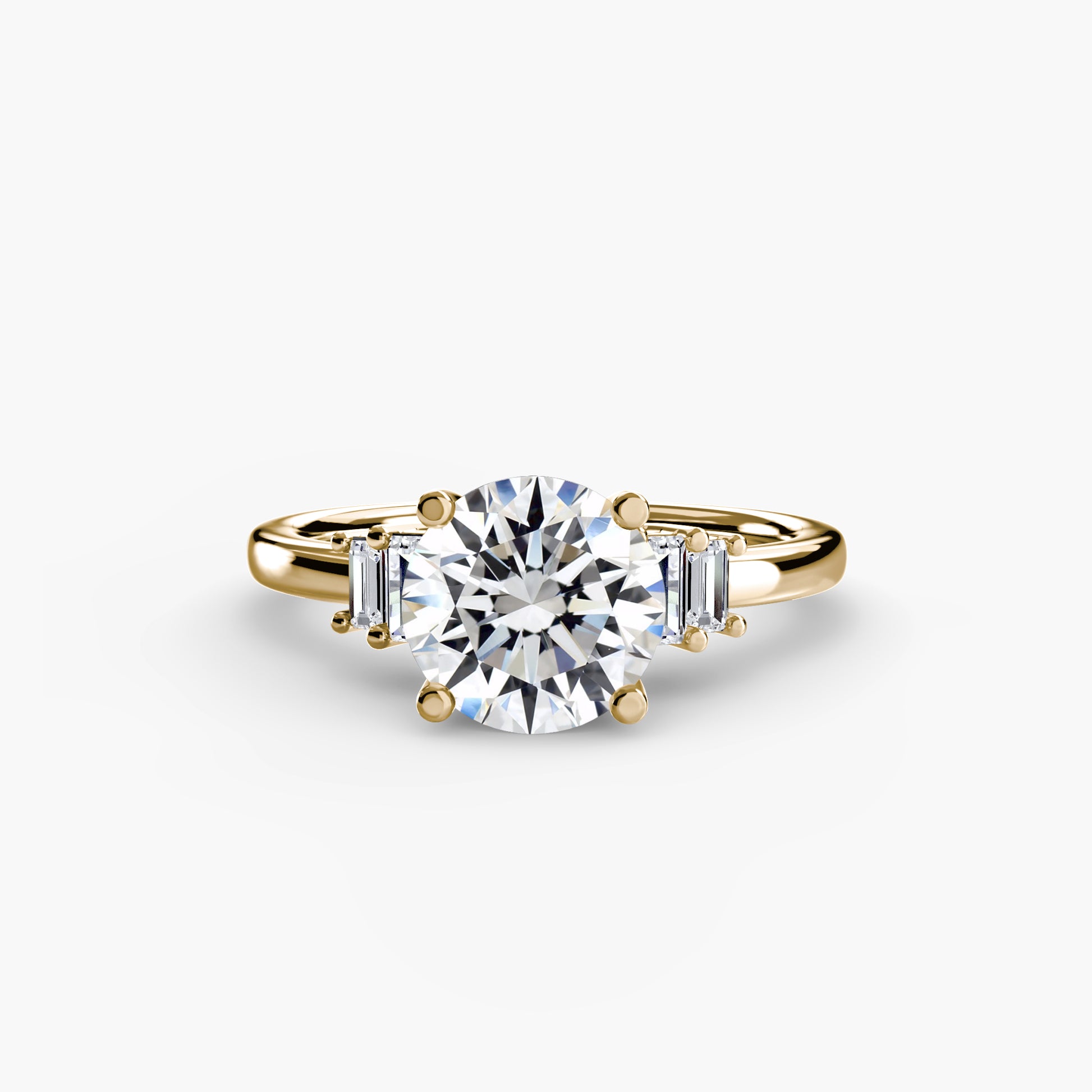 Baguette Accent Solitaire Fantasilvia Jewelry