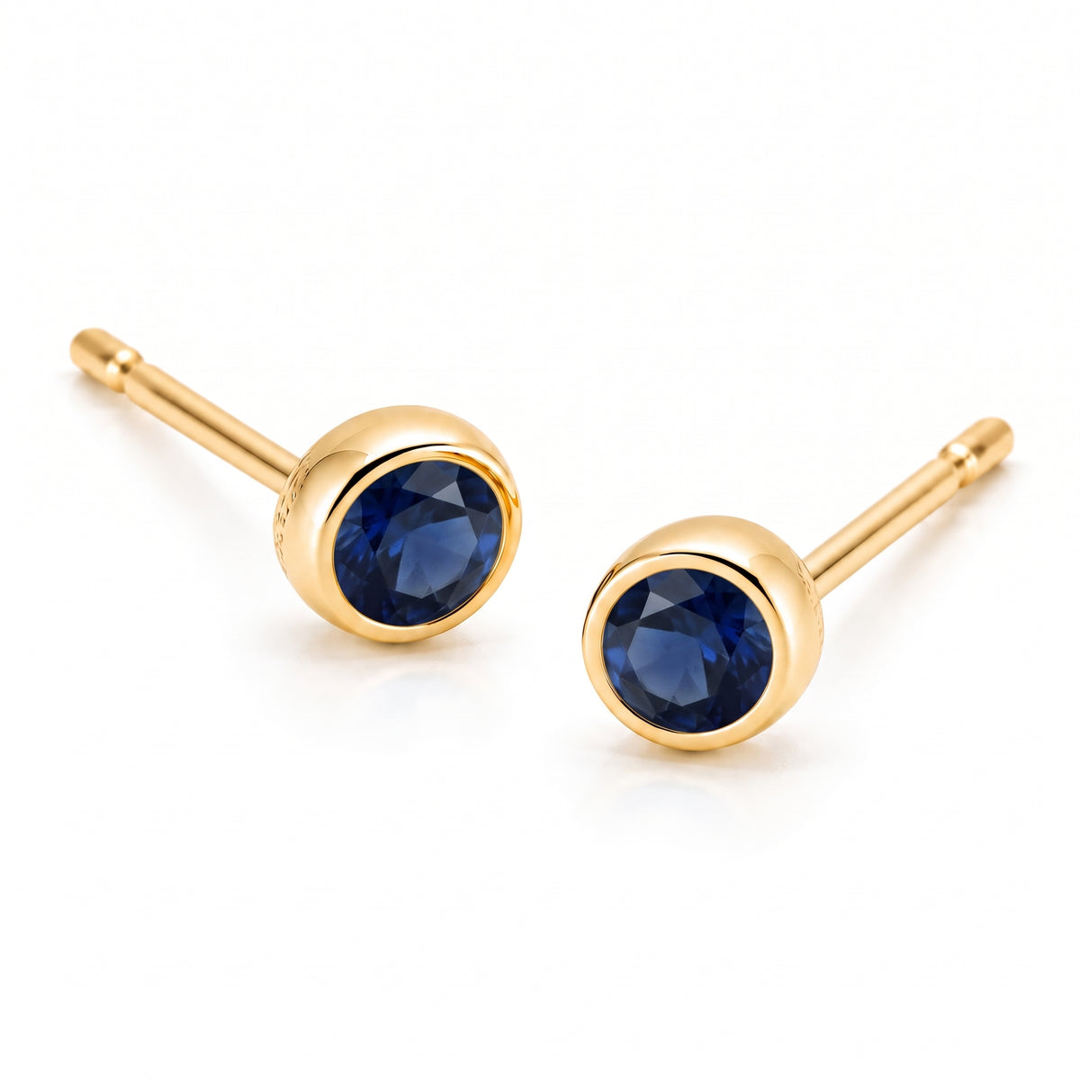 18K Yellow Gold Custom Birthstone Stud Earrings Collection Fantasilvia Jewelry