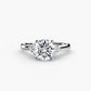 Solitaire with Cluster Shoulders Fantasilvia Jewelry