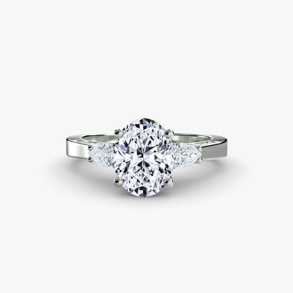 Three Stone with Pavé Shoulders Fantasilvia Jewelry