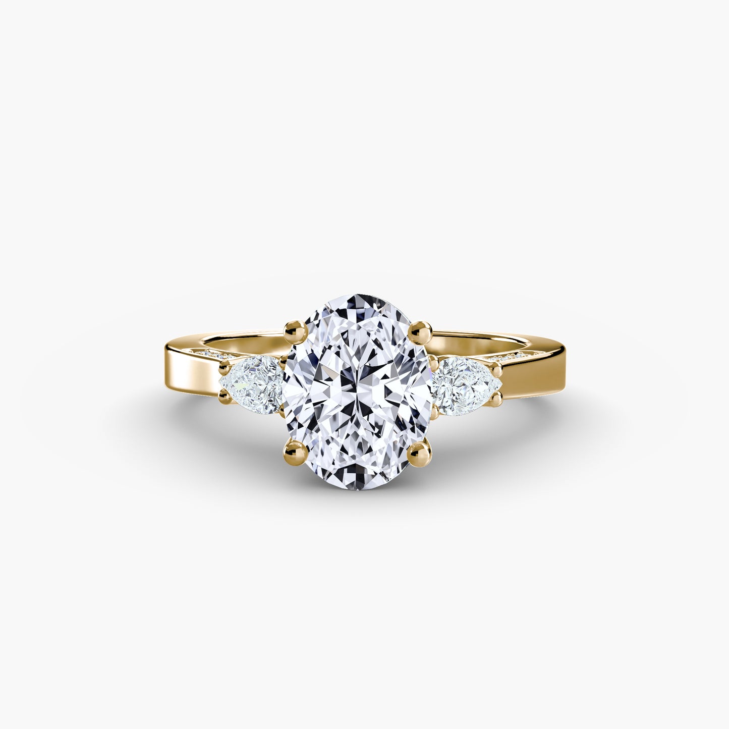 Three Stone with Pavé Shoulders Fantasilvia Jewelry