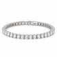 18K white gold lab-grown diamond tennis bracelet featuring a continuous row of round brilliant-cut diamonds in classic four-prong settings with a secure box clasp.