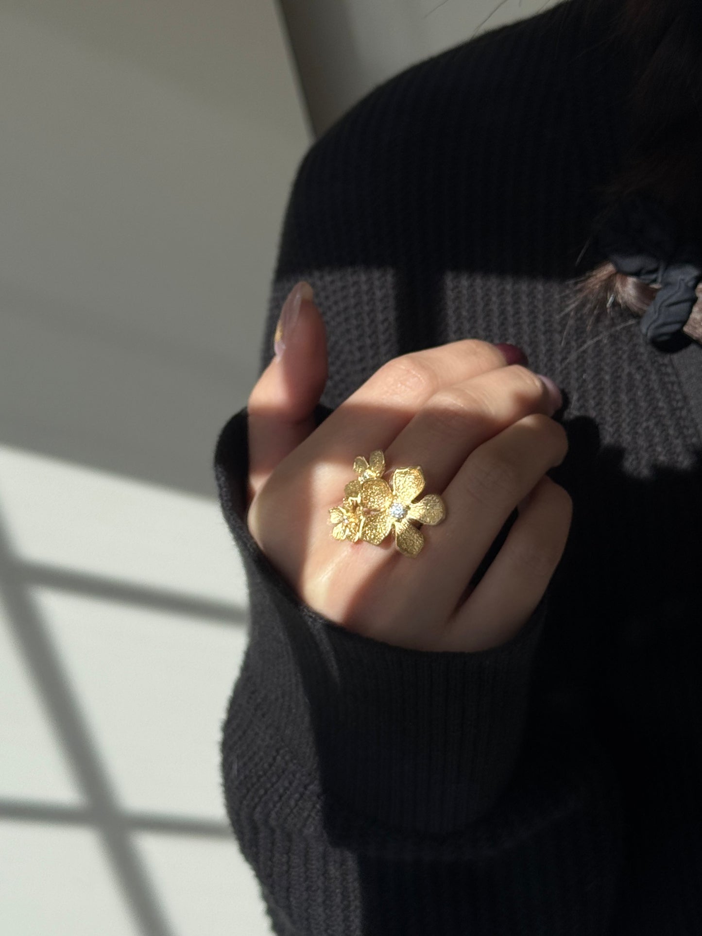 The"Golden Trio" Bloom Ring