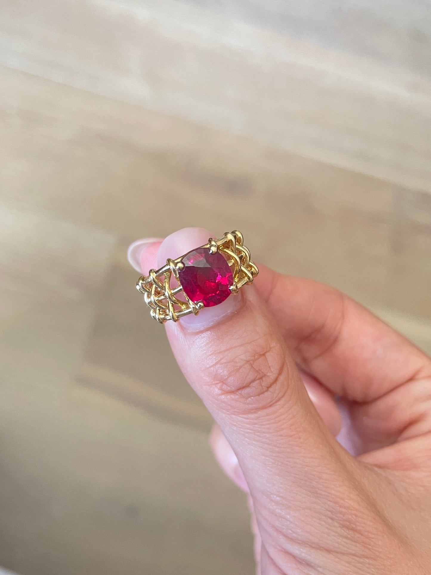 Isola Ring Natural Rubellite