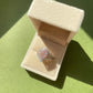Pink Diamond Halo Ring Stacking Double Chevron Diamond Band
