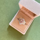 Pink Diamond Halo Ring Stacking Double Chevron Diamond Band