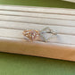 Pink Diamond Halo Ring Stacking Double Chevron Diamond Band