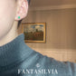 Emerald & Diamond Halo Stud Earrings