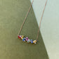 Rainbow Sapphire Tennis Necklace