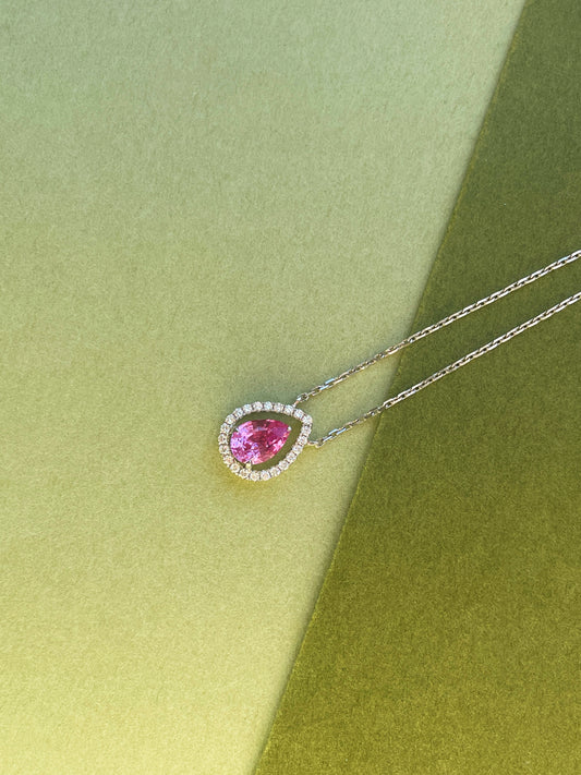 Teardrop Sapphire & Diamond Pendant