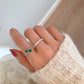 Twin Asscher Emerald Bypass Ring