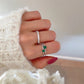 Twin Asscher Emerald Bypass Ring