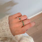 18K Asscher Emerald & Diamond Half Eternity Ring